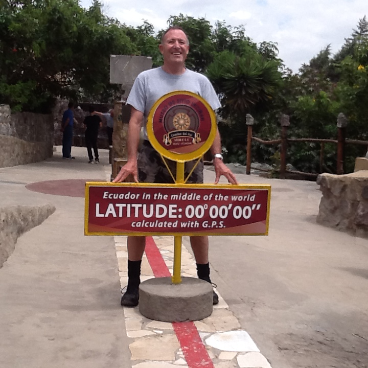 Standing on the equator in Ecuador Feb2016